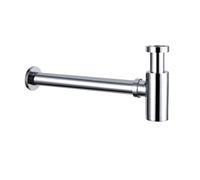 1 Pcs Bathroom Brass Pop Up Drain Basin Round Bottle P-Trap Sink Tap Kit Waste Stopper with/Without Overflow Chrome/Black for DIY Tools(Sliver-1)