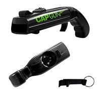 1 Pcs Beer Bottle Opener Cap Gun with 1 Pcs Black Metal Mini Corkscrew, Pistol Type Ejection Beer Corkscrew, Shooting Range Over 5 Meters, Suitable for Parties, Bars.