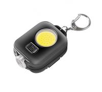 (1 pcs Black) Mini LED Keychain Flashlight Ultra Bright COB Key Ring Torch Light Rechargeable 500mAh Battery Pocket Light For Outdoor Camping