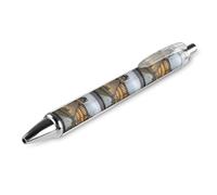 1 PCS Black Retractable Louvre Museum in Paris Ballpoint Pens 0.5mm Quick-Dry Liquid Ink Gel Pen with Pocket Clip Smudge-Free Smooth Writing Refillable Rollerball for Office Journaling Documents