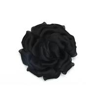 1 Pcs Black Rose Flower Brooches Dainty Satin Large Camellia Flower Hair Clip Delicate Elegant Fabric Flowers Brooch Pin for Women Wedding Party Clothes Accessories