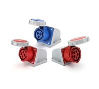 1 Pcs Blue 16A 32A IP67 Industrial Plug and Socket - Three Hole, Four Hole, Five Hole Straight Seat Concealed(1152-5 core16A)