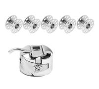 1 Pcs Bobbin Case + 5 Pcs Stainless Steel Sewing Machine Bobbin, Domestic Stainless Steel Sewing Machine Bobbin Cases, Metal Replacement Machine Bobbins, Universal Accessories for Sewing Machines