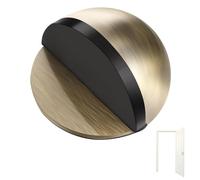 1 Pcs Bronze Door stoppers for Floor,Self-Adhesive Floor Door Stoppers Oval Stainless Steel Door Stop Mounted Half Moon Wall Protector with Glues for Hard Floor Glass (Bronze)