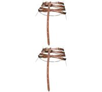 1 Pcs Brown Leather Body Chain Belt Set, Metal Rivet Waist Chain, Women's Medieval Accessories for Steampunk Cosplay