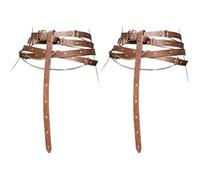 1 Pcs Brown Leather Body Chain Belts Set, Metal Rivet Waist Chain, PU Leather Adjustable Faux Leather Chain Belt, Medieval Accessories for Women, for Steampunk Cosplay