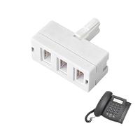 1 PCS BT Telephone Socket Line 3 Way Splitter | Female Jacks to BS6312 431A Male Plug | Cable UK Adapter Landline Port Converter Extender FAX Modem Corded Cordless Phone SKY| 4 Wire Converter | White