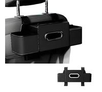 1 Pcs Car Back Seat Organiser for Opel Combo Life E 2018-2022, Hanging Tissue Box Holder Leather Storage Box with Hook Interior Accessories Auto Tidy Organiser