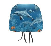 1 PCS Car Headrest Covers 11" X 10.6" Stretchy Polyester Headrest Protector