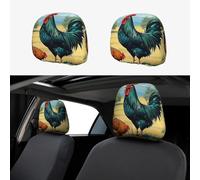 1 PCS Car Headrest Covers Soft Breathable Car Head Rest Covers Protector Chicken And Rooster Print Headrest Covers for Cars Seat Headrest Covers for Trucks SUV Universal Interior Cars Accessories