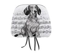 1 PCS Car Headrest Covers Soft Breathable Car Seat Head Rest Covers Set Elastic Head Rest Protector Universal Auto Accessories Dachshund Music Notes Headrest Cover for Cars Sedans Vans Trucks