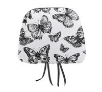 1 PCS Car Headrest Covers Soft Breathable Car Seat Head Rest Covers Set Elastic Head Rest Protector Universal Auto Accessories Butterfly Pattern Doodle Headrest Cover for Cars Sedans Vans Trucks