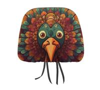 1 PCS Car Headrest Covers Soft Breathable Car Seat Head Rest Covers Set Elastic Head Rest Protector Universal Auto Accessories Happy Turkey And Leaves Headrest Cover for Cars Sedans Vans Trucks
