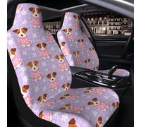 1 Pcs Car Seat Cover for Front Seats - Jack Russell Terrier Dog Winter | Premium Automotive Bucket Front Seat Covers Waterproof Universal Carseat Seat Protectors for Cars, SUVs