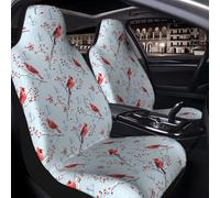 1 Pcs Car Seat Cover for Front Seats - Red Cardinals Winter Snow Tree | Premium Automotive Bucket Front Seat Covers Waterproof Universal Carseat Seat Protectors for Cars, SUVs and Trucks