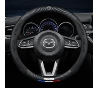 1 Pcs Car Steering Wheel Cover for Mazda MX-5 Miata NA NB NC ND 1990-2019 2020 2021 2022 2023, Soft Leather Steering Wheel Protector, Black Anti-slip Auto Elastic Steering Wheel Covers