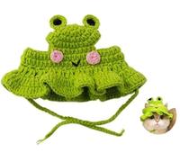 1 PCS Cat Hat Cute Frog Shape Pet Cap Funny Costume Weaving Puppy Cat Hat Head Wear Accessories for Kitten