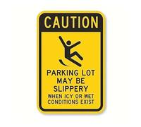 1 Pcs Caution Metal Sign Watch Your Step Slippery When Wet Or Ice Warning Signs(Style 4,20x30cm-Aluminum)