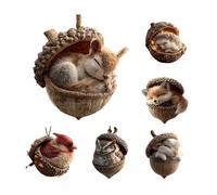 1 Pcs Christmas Ornament, Acrylic Deer Decor with Pine Cones, Holiday Tree Hanging for Cabin, Farmhouse Decor Pine Cone Animal Decoration