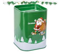 1 PCS Christmas Themed Piggy Bank, Christmas Coin Bank Tin Money Bank, Christmas Santa Money Bank Snowman Elk Random Theme Coin Bank, For Kids Indoor Decoration