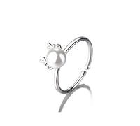 1 Pcs Christmas Woman's Ring Fashion Beautiful Open Ring Jewelry Deer Pearl Adjustable Lover Gift Sturdy And Practical