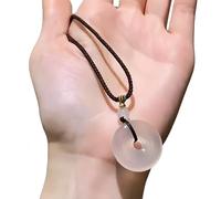 1 Pcs Circle Pendant with Good Luck,Natural Stone Buckle,Peace Buckle Necklace,Simple Classic Style,Healing Amulet Jewelry,for Women, Mom (Size:20*20*7mm(0.8*0.8*0.3inch),Color:White)