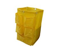 1 Pcs cleaning bag Janitorial Cleaning Cart Bag with 6 metal hanging holes and 5 small pockets for use on multipurpose cleaning carts