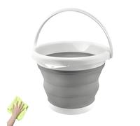 1 Pcs Collapsible Bucket 5L, Folding Bucket Foldable Bucket for RV Home Outdoor Camping Beach Car Washing Laundry Wash Tub for Cleaning White Gray