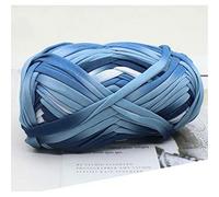 1 PCS Colorful T-Shirt Yarn Knitting Yarn Fabric Crochet Cloth for DIY Knitted Fabric Art(#51 Blue&White)