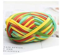 1 PCS Colorful T-Shirt Yarn Knitting Yarn Fabric Crochet Cloth for DIY Knitted Fabric Art(#54 Orange&Green)