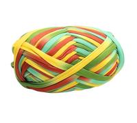 1 PCS Colorful T-Shirt Yarn Knitting Yarn Fabric Crochet Cloth for DIY Knitted Fabric Art (#54 Orange&Green)