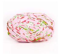 1 PCS Colorful T-Shirt Yarn Knitting Yarn Fabric Crochet Fabric for DIY Knitted Fabric Art (#62 Pink Flower)