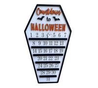 1 PCS Countdown Halloween Coffin Calendar Halloween House Shaped Countdown Calendar Bat Themed with Movable Block Ghosts Decoration DIY (C)