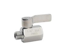 1 Pcs DN8 1/4'' Ball Valve, Stainless Steel Mini Ball Valve NPT Female Male Thread Shut Off Valve