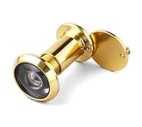 1 Pcs Door Viewer, UL Listed Fire Proof Peephole, Solid Brass 180 Degree Door Spy Hole for Front Door and Apartment, Gold Finish with Cover