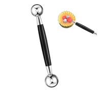 1 pcs Double Sided Melon Baller, Round Melon Balls Fruit Baller Scoop Melon Baller Scoop Stainless Steel Melon Baller Melon Scoop Double Scoop Ice Cream Cone Double Dessert Scoop for Fruit Ice Cream