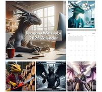 1 Pcs Dragon Calendar 2025,Funny Calendar 2025 Family Organiser Calendar 2025,Funny Calendar 2025 Family Organiser Calendar 2025,For Office And Home Decoration