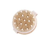 1 Pcs Dry Body Brush Natural Bristle Bath Brush Physical Exfoliating Scrubber Lymphatic Drainage Dry Brush for Remove Dead Skin and Body Massage