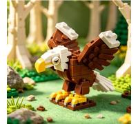1 Pcs Eagle Figurine,Plastic Bird Animal Decor Ornament Under 2 Dollars | 3.1x2.8x1.5 Inch Size With Brown White Feathers And Yellow Beak,Wings Spread Design,For Desk Shelf Display And Gift