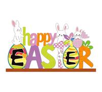 1 Pcs Easter Table Decorations, Wooden Spring Easter Sign Stand Table Decorations, Wooden Sign Happy Easter's Bunny Stand Tabletop Ornaments, Easter Signs Crafts Gifts