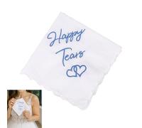 1 pcs Elegant Wedding Handkerchief, Embroidered Cotton Lace Hanky, Happy Tears Tissues Wedding Keepsake, Happy Tears Handkerchief, Something Blue for the Bride, Tissues Gift for Bride & Parent