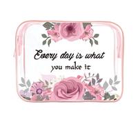 1 Pcs Exquisite Prints Clear Makeup Bags, Toiletry Bag for Travel, PVC Waterproof Small Pouches Clear Pouch with Zipper for Women Carry-on Travel Essentials Cosmetic Bags