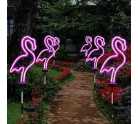1 Pcs Flamingo Solar Stake Lights ，Pink Flamingo Outdoor Lights， Bulk Neon Lights Decoration LED Solar Powered Lighting for Lawn, Garden, Flower Bed, Yard, Pathway
