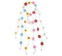 1 Pcs Flower Hippie Headband Floral Crown, Bohemian Daisy Flower Crown Headband Adjustable Daisy Crowns Headpiece Hair Accessories for 60s 70s Photo Props Party Accessories (Colorful)