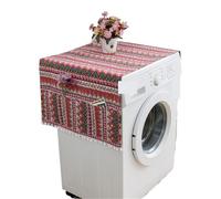 1 Pcs Geometric Refrigerator Organizer Cloth Single Door Dust Cover Pastoral Double Open Washing Machine For Home(Red triangle)