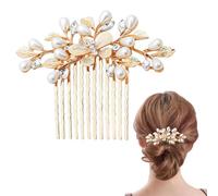 1 Pcs Gold Hair Accessories, Bride Wedding Bridal Hairpin Comb Pearl, Gold Bridal Side Comb U Shape Leaf Hair Clip, Elegant Wedding Hair Accessories, Pearl Combs Headpiece Vintage Bride Accessories