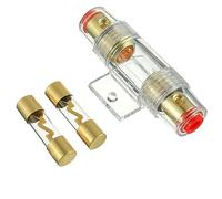 1 Pcs Gold Plated Inline AGU Automotive Fuse Holder & 2 Pcs Gold Plated Glass 80A AGU Fuse for Automotive Audio Power Safety Prot