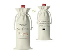 1 Pcs Grandparents Wine Themed Announcement Wine Bag, Pregnancy Announcement, Well With Becoming Grandparents Congratulations, Pregnancy Reveal Canvas Drawstring Wine Bottles Bags