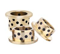 1 Pcs Graphite Bronze Flanged Bushings 55x65x35 mm, Self-Lubricating Brass Bearings with Solid Graphite, Flange Size 80x5 mm, For Machinery in Standard & Oil Use