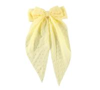 1 Pcs Hair Bows for Women,Yellow Hair Bow,Long Tail Silky Satin Big Clips Barrettes,Large Barrette Clips for Women & Girls,Suitable for Women and Girls Yellow Tulle